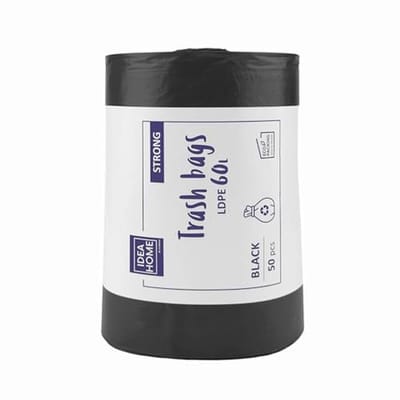 Vuilniszakken 60 liter LDPE - Ruimtebesparend en Robuust - Zwart
