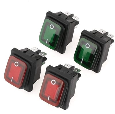 Allecto - Waterproof Mini Rocker Switch - Toggle Switch Set - Betrouwbare 6A 250V ON-OFF Schakelaar - 4 Stuks - Ideaal voor Elektronische Toepassin...