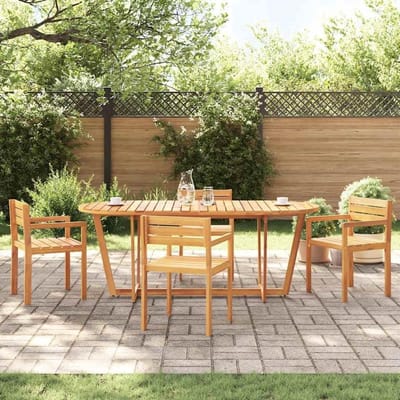 Tuineettafel Ovaal - Buiten Eettafel - Buiten Dineren - Massief Hout - 200 x 90 cm - Bruin