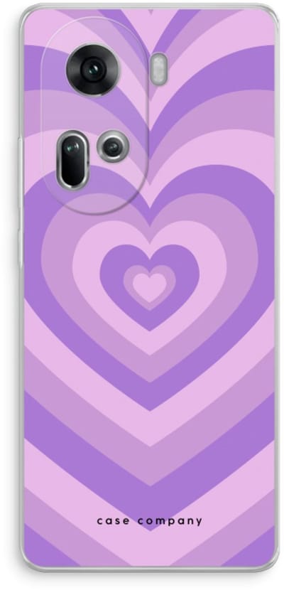 Case Company® - Hoesje geschikt voor Oppo Reno 11 hoesje - Hart Paars - Soft Cover Telefoonhoesje - Bescherming aan alle Kanten en Schermrand