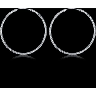 Boucles d'oreilles créoles simples en argent sterling 925 de 3,5 cm/5,0 cm pour femmes, bijoux tendance gray