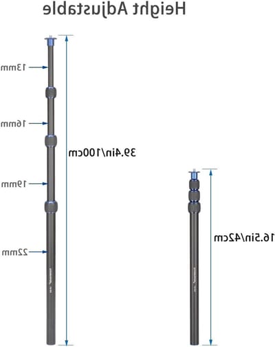 Camera Monopod 100cm Tripod Extension Rod, Aluminium Gimbal Stang en Telecopische Steun voor DSLR Camera's en Videoproductie