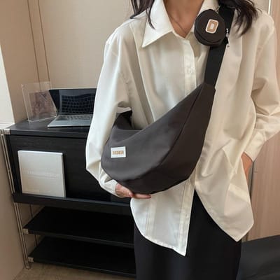 Tas met grote capaciteit voor dames Zomer Nieuwe Trendy Koreaanse Stijl Mode Crossbody Tas voor Dames Ins Mode Veelzijdige Commutertas voor Dames gray