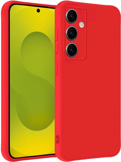 Hoesje - Geschikt voor Samsung Galaxy S25 - Sterk & Shockproof - Hoes Cover - Siliconen Case - Telefoonhoesjes - Rood
