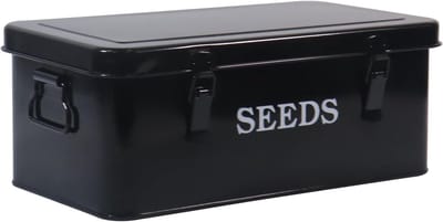 Zaad Opbergdoos Metaal - Georganiseerde Opslag - 4 Vakken - Veiligheidsslot - Draagbaar - Tuin Organizer - Seed Storage Box - Zaden Bewaarbox - Tuingereedschap Opbergdoos