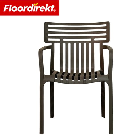 Floordirekt Tuinstoel Terrano - Stapelbare Designstoel Weerbestendig & UV-Bestendig - 1 Stuk - Antraciet - Ideaal Voor Tuin, Balkon & Terras - Modern, Stevig & Onderhoudsvriendelijk - Comfortabele Outdoor Stoel Voor Elke Buitenruimte