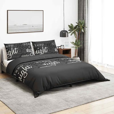 vidaXL - Dekbedovertrekset - 200x200 - cm - katoen - zwart - en - wit