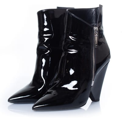 Saint Laurent Zwarte lakleren niki laarzen