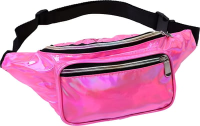 Somstyle Glimmende Heuptas - 3 Vakken - Festival Fanny Pack - Buideltasje - Moneybelt Dames - Roze