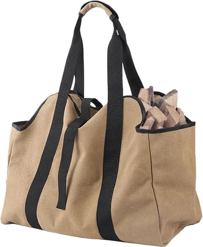 Haardhoutdrager, opvouwbare haardhoutzak, waterdichte houtzak, haardzak voor kamperen, BBQ en open haarden, 48 x 45 cm - Haardhout - Houtopslag