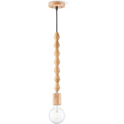 Home Sweet Home - Landelijke Hanglamp Dana - hanglamp gemaakt van Hout - 10/10/115cm - Pendellamp geschikt voor woonkamer, slaapkamer en keuken -