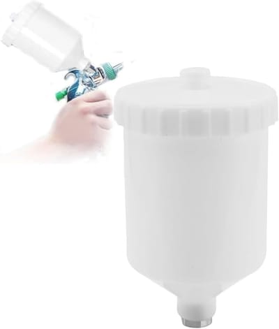 Allecto - Hoge Hardheid Spuitpistool Pot - Grote Capaciteit - Oliebestendig - 600 Ml - Voor D-evilbiss GTI/T-EKNA Pro - Ideaal voor Schilde...