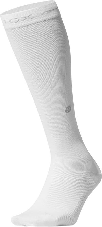 STOX Energy Socks Cotton Everyday Sokken Heren - Compressiekousen - Wit / Grijs- Katoen Compressie Sokken - Naadloos - Steunkousen - Maat: 40-44