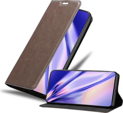 Cadorabo Hoesje geschikt voor Oppo FIND X2 PRO in KOFFIE BRUIN - Beschermhoes met magnetische sluiting, standfunctie en kaartvakje Book Case Cover Etui