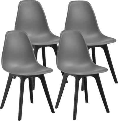 Eetkamerstoel Lendava 83x54x48 cm set van 4 grijs en zwart