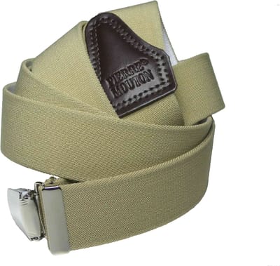 Pierre Mouton Sterke Bretel - Bretels - Volwassenen - Heren - Beige - 120cm - 3 brede clips - M - L