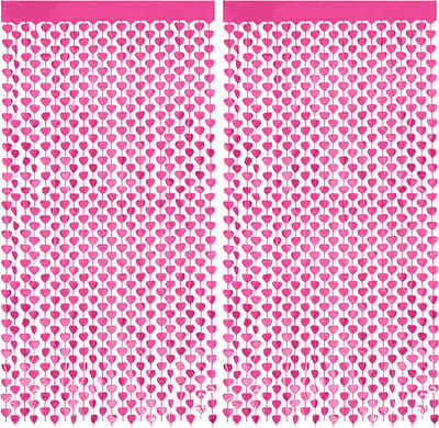 Deurgordijn Backdrop Glittergordijn Roze Valentijn Versiering Glitter Folie Gordijn Versiering - 200*100 - 2 Stuks