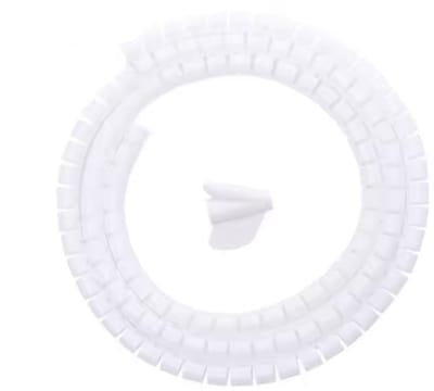 Kabelgeleider - Kabelorganizer - Spiraal Kabelslang - 2 Meter - Diameter 22mm - Op maat te knippen - Inclusief rijgtool - Kabelmanagement - Wit - Kabels bijeen houden - CHPN