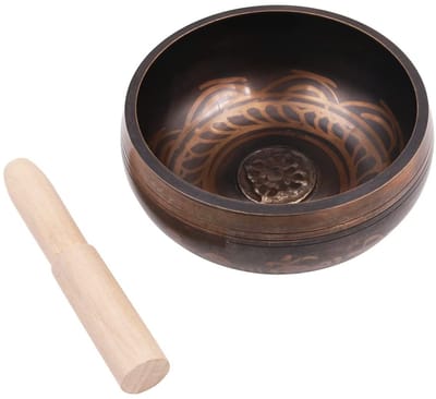 Dailygoods- Klankschaal Set - Inclusief Hamer/Kussen - Compact - Meditatie/Yoga - Stressverlichting - 11,5 cm Diameter - Meditatiekom