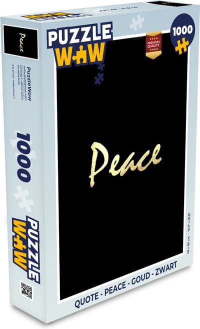 Puzzel Quote - Peace - Goud - Zwart - Legpuzzel - Puzzel 1000 stukjes volwassenen