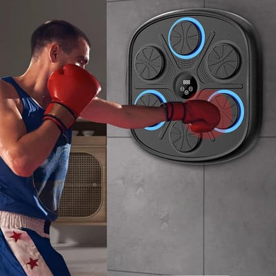 Wall Mounted Smart Music Boxing Trainer met Boxing Gloves - Verstelbare Elektronische Boxing Training Machine voor Volwassenen en Kinderen