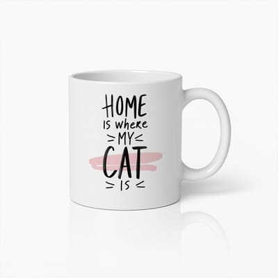 Thuis Is Waar Mijn Kat Is Mok 330ml – Schattige Kattenliefhebber Koffiebeker – Perfect Cadeau voor Huisdiereigenaren & Kattenfans
