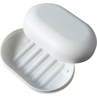 Plastic Badkamer Douche Zeepdoos Met Deksel Reis Draagbaar Klein Zeepbakje Schotel Opberg Houder Bord Thuis Zeepcontainer white