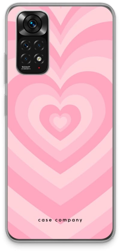 Case Company® - Hoesje geschikt voor Xiaomi Redmi Note 11 hoesje - Hart Roos - Soft Cover Telefoonhoesje - Bescherming aan alle Kanten en Schermrand