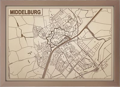 Decoratief Beeld - Houten Van Middelburg - Hout - Bekroned - Bruin - 21 X 30 Cm