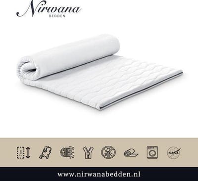 Topdekmatras - Topper 180x200 - NASA traagschuim 8 cm dik