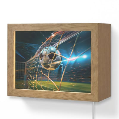 Wandlamp 20x15 cm - Oplaadbaar - Voetbal - Goal - Sport - Jongens - Wandlampen binnen woonkamer - Slaapkamer lamp met kabel - Decoratieve nachtlamp - Vloerlamp snoer