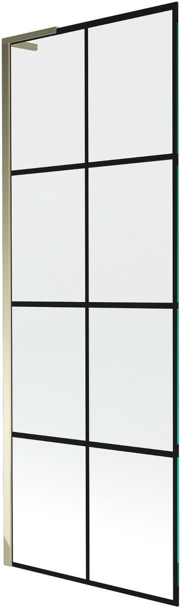 Mexen Next L badwand 1-vleugelig 70 x 150 , zwart rooster, goud - 895-070-000-03-77-50