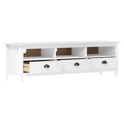 vidaXL - Tv-meubel - Hill - 158x40x47 - cm - massief - grenenhout - wit