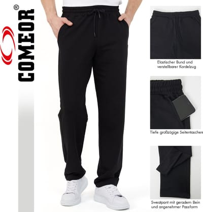 Comeor Joggingbroek heren - zwart - 6XL - trainingsbroek heren - Lange sportbroek