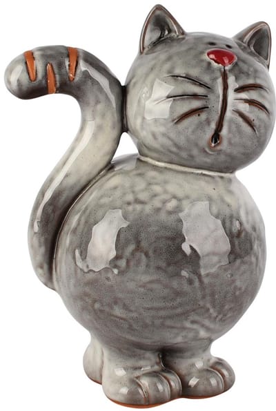 Dekoratief | Poes 'Josy', grijs, keramiek, 15x11x20cm | A260418