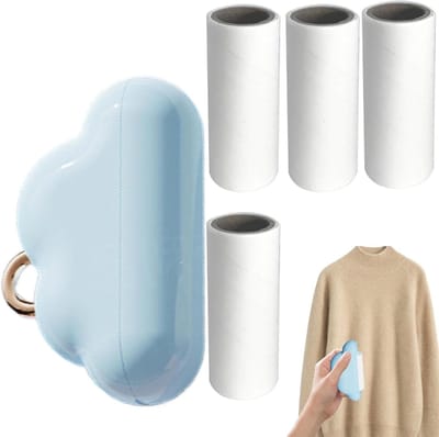 Pluisverwijderaar Kleding - Pluisborstel Huisdieren - Kleding Reinigen - Draagbaar Compact Formaat - 4 Navullingen - Blauw