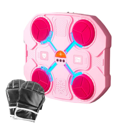 Ynkkvre -Muziekboksmachine met Bokshandschoenen voor Kinderen, Slimme Music Boxing Machine, Muzikale Boksmachine Aan de Muur met Bluetooth en Led-licht, USB-opladen