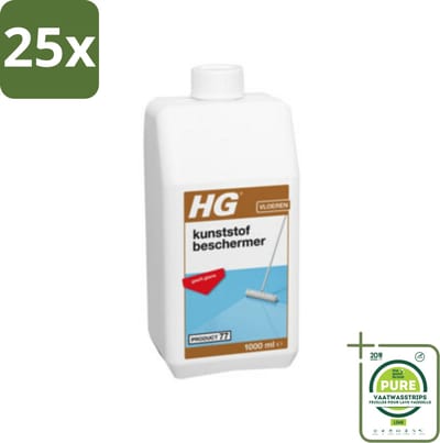 25 x HG Kunststofbeschermer 1 liter - Grootverpakking - Kunststofvloer Bescherming - Vinyl Vloer - Linoleum Vloer - Marmoleum Vloer - PVC Vloer