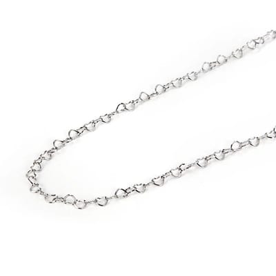 Schakelketting hartjes - Stainless steel - 5mm - Damesketting met hartje - Zilverkleurige hartjes Choker