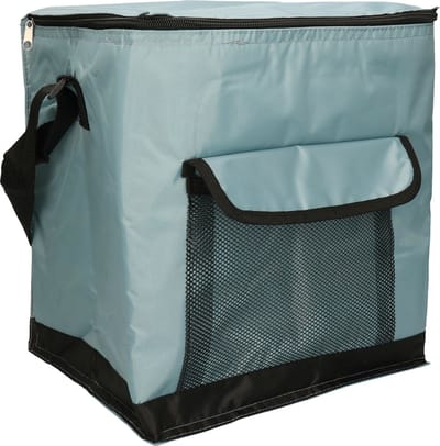 Leknes koeltas model Salou - Medium Size strand/camping - 31 x 23 x 33 cm - 2 vakken - blauw