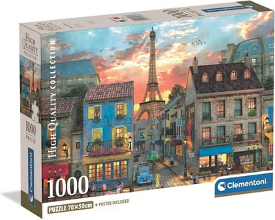 1000 Delen Puzzel Volwassenen - Parijs Straatleven - Inclusief Poster - Compacte Doos