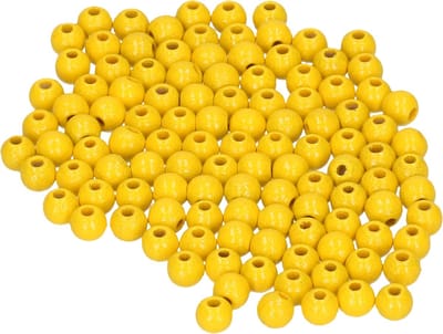Rayher hobby kralen van hout - geel - Dia 6 mm - 115x stuks - DIY sieraden maken - Kralen rijgen