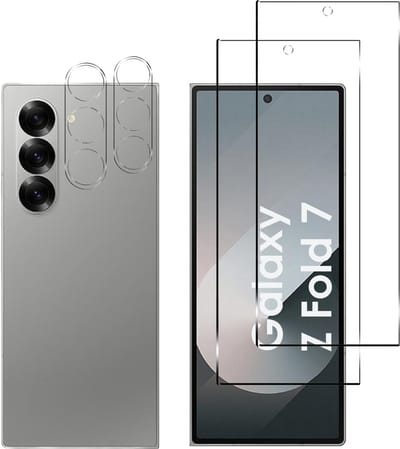 Screenprotector geschikt voor Samsung Galaxy Z Fold 7 - 2 stuks Beschermglas van glas Transparante glazen schermbeschermfolie + 2 stuks Camera Protector
