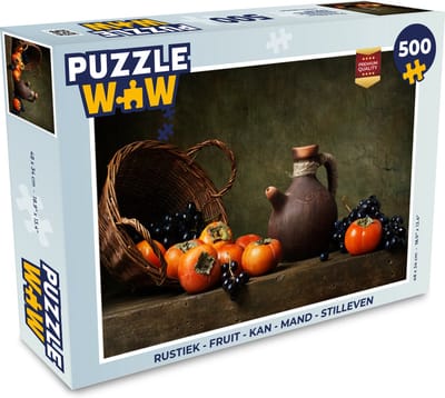 Puzzel Rustiek - Fruit - Kan - Mand - Stilleven - Legpuzzel - Puzzel 500 stukjes