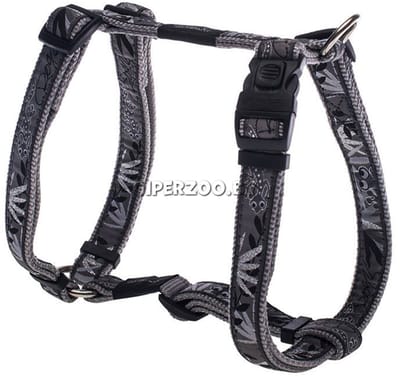 Rogz hondenharnas ARMED RESPONS - SILVER GECKO -extra large - 60-100 cm - kliksluiting met slot