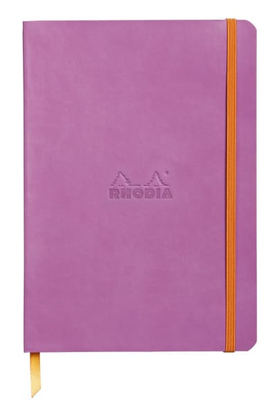 Rhodia Softcover Notitieboek – A5 – 80 Bladen – Gelijnd – Ivoorkleurig Papier 90 g/m² – Met Elastieksluiting - Lila