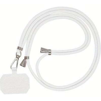 Lanière de téléphone portable réglable anti-perte corde à carte fixe pour iPhone Samsung Xiaomi style minimaliste corde à suspendre pour téléphone mobile blanc