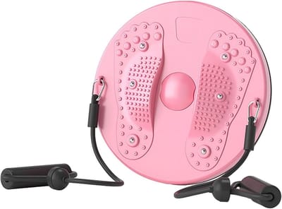 Twist Disc - Taille Trainer - Fitness Oefeningen - Met Touwen Optie - 800 Grams - Roze