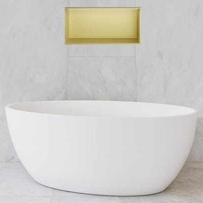 Hotbath &More Inbouwnis - 30 x 60 x 10 cm - met LED-verlichting - Geborsteld Messing PVD