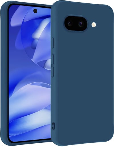 Hoesje - Geschikt voor Google Pixel 9a - Sterk & Shockproof - Siliconen Case - Hoes Cover - Telefoonhoes - Donkerblauw